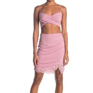 NEW Free People Va Va Voom Set Tank Skirt Pink L NWT